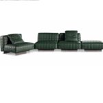 Sitoé – Salon en cuir vert foncé. Élégance et caractère pour votre intérieur.