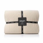 Ensemble couverture beige et 2 taies d’oreiller Soley
