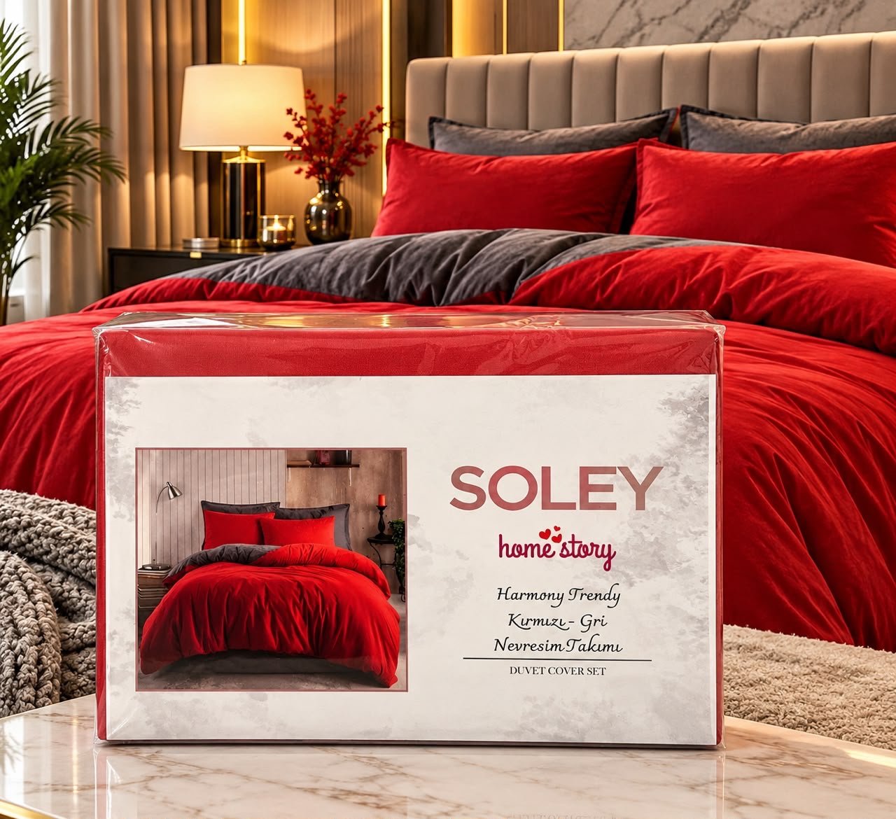 278e997a-6755-462a-8625-4daa99550b3b Drap SOLEY rouge gris – Image 1