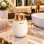 Small Arow soap dispenser blanc doré