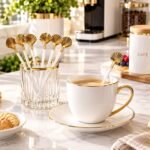 Pack de 6 cuillères à café coquille doré