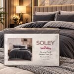 Parure de lit SOLEY gris anthracite et gris clair