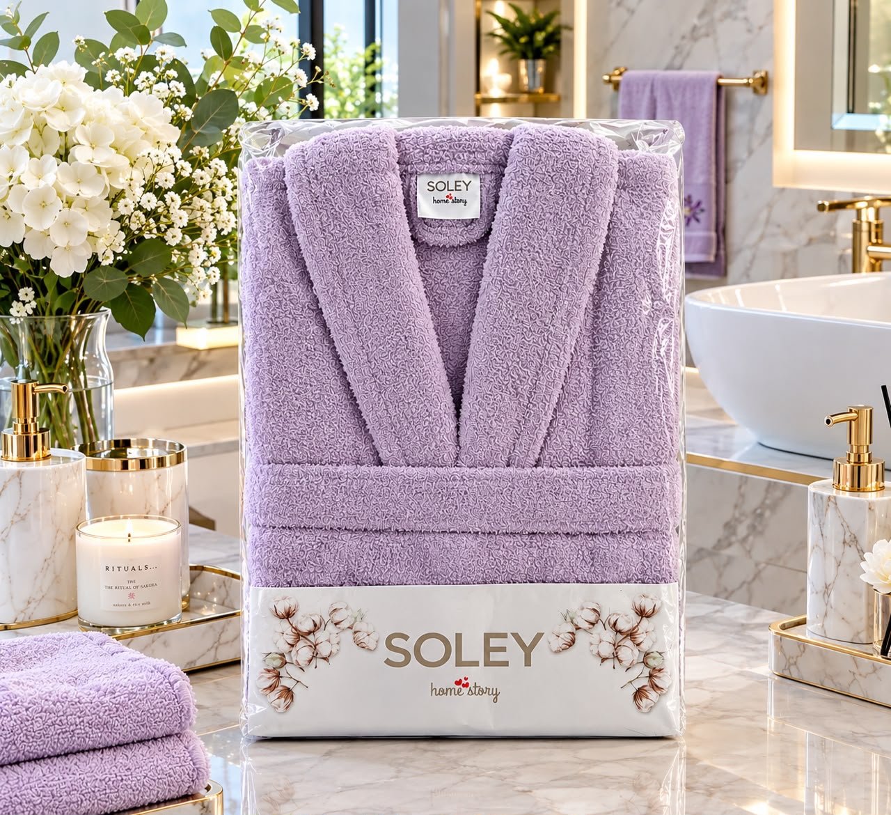 b1363e1a-6221-4512-8d06-a2d061b330e5 Peignoir douceur SOLEY lilas – Image 1