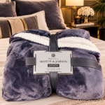 Couverture monte jardin mauve blanc