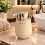 Small Arow beige argenté soap dispenser