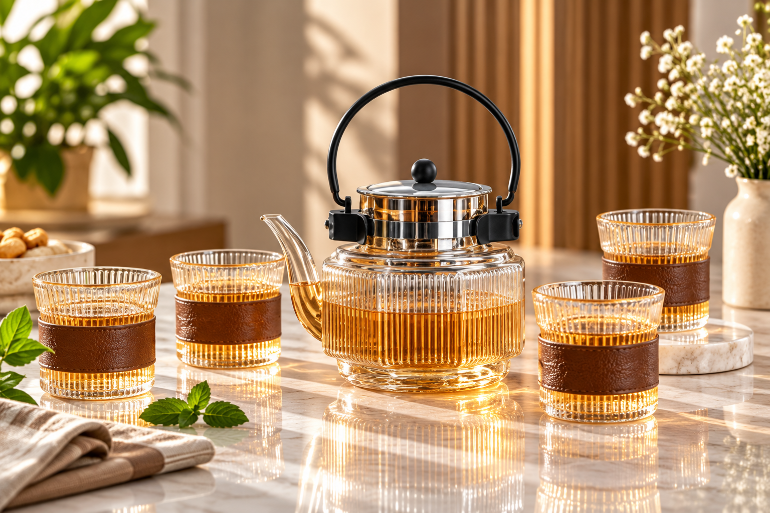 c8231618-43d0-4e92-b011-4f2ff6deb070 Ensemble journy four théière +4 tasses – Image 1