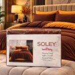 Drap SOLEY Marron café jaune
